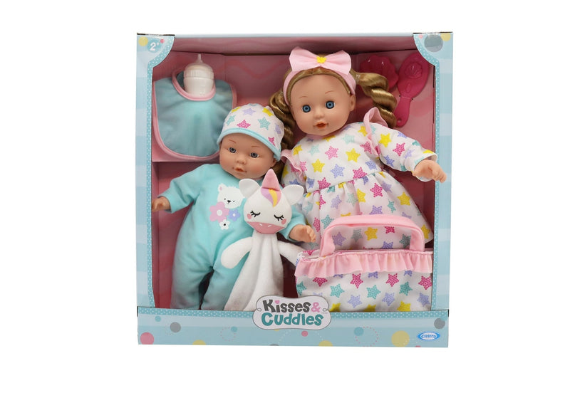Kisses & Cuddles Soft Body Baby Doll Gift Set with 12-in and 16-in Dolls M4330