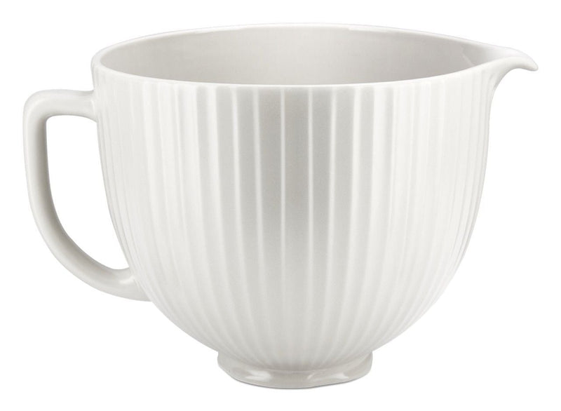 Microwave Safe Ceramic Bowl with Columns, White X8165