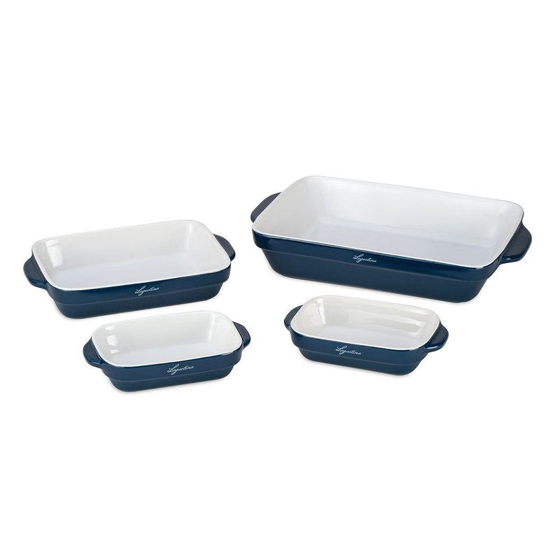 Ceramic Bakeware Set, Blue, 4-pc M1727