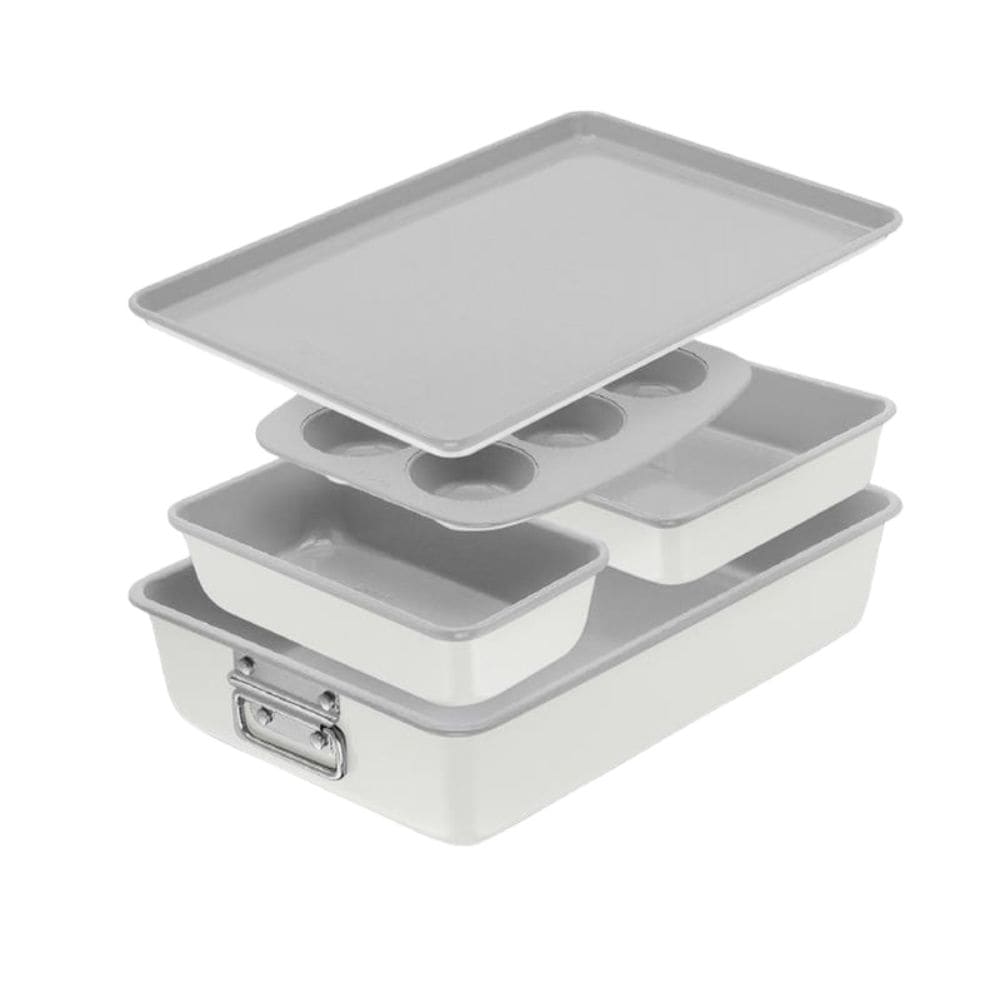 Premium Stackable Cream Non-Stick Bakeware Set, 5-pc