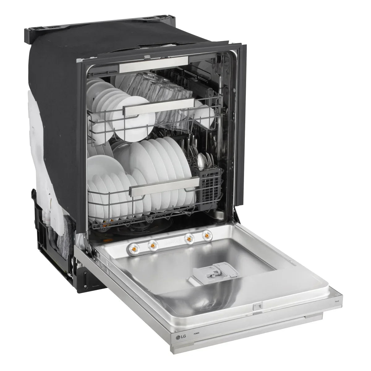 24 in. Stainless Steel FlushFit Top Control Dishwasher with AutoVentDry and Floor Status Indicator