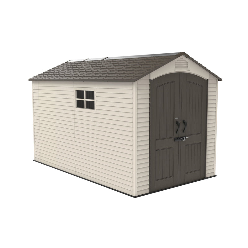 Lockable Steel Shed, Beige, 7 x 12 -ft Z1647