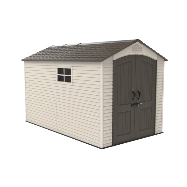 Lockable Steel Shed, Beige, 7 x 12 -ft E174