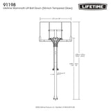 Portable Adjustable In-Ground Mammoth Bolt Down Outdoor Basketball Hoop, 54-in