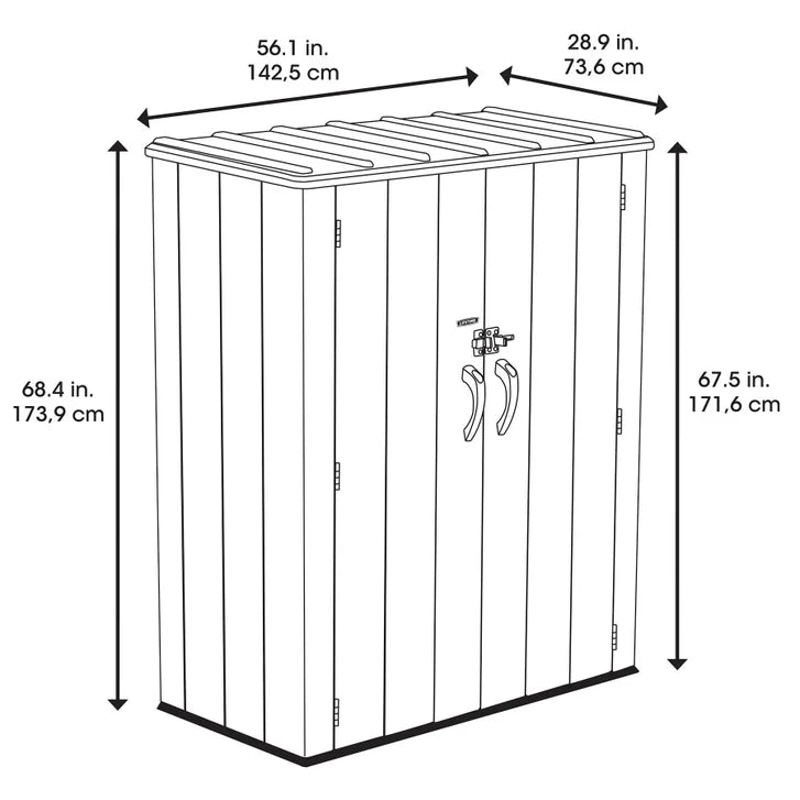 Vertical Storage Shed with Shelves