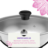 3.4qt Stainless Steel Karahi with lid 26cm 10.25in