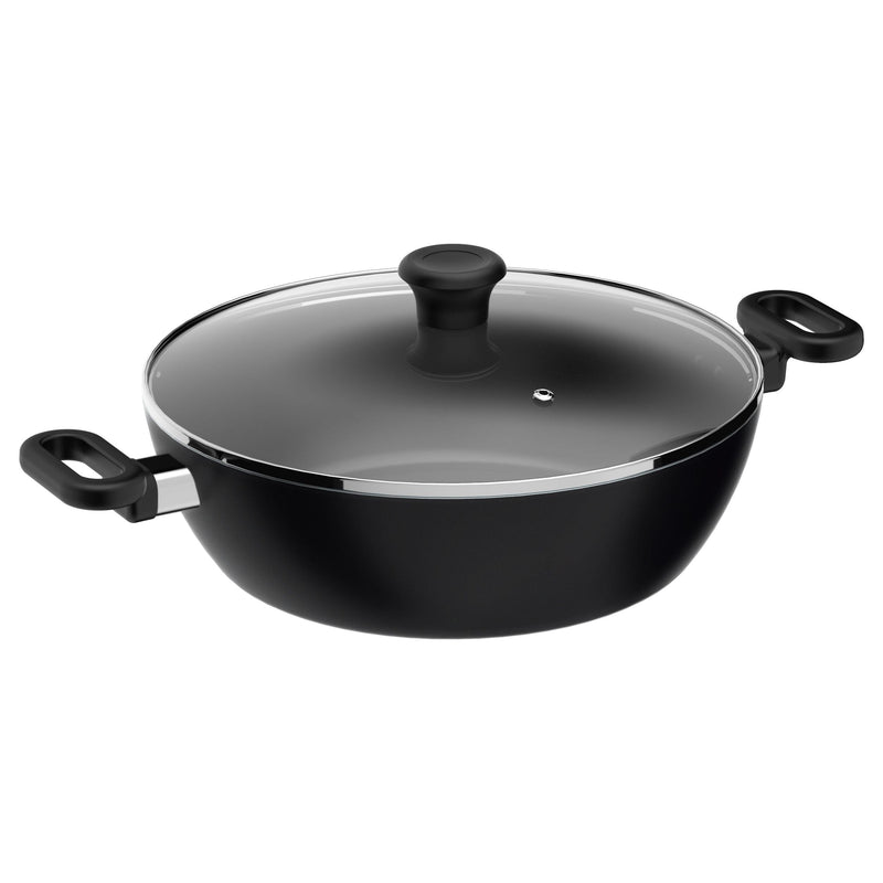 5.6qt Non-Stick Karahi with lid 30cm 12in Q6661