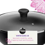 5.6qt Non-Stick Karahi with lid 30cm 12in