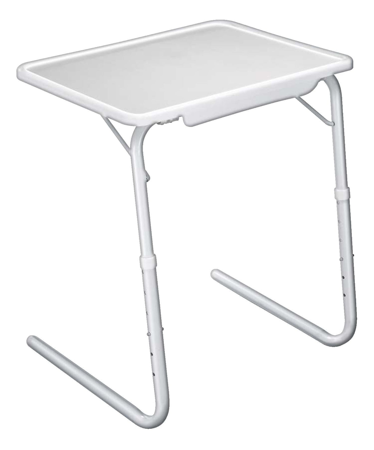 Tilt-a-Table Portable Height Adjustable TV Tray/Laptop Table, White