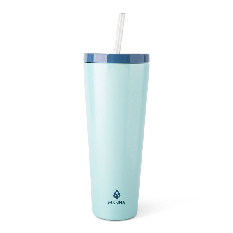 Axel Sparkle Stainless Steel Double Wall Insulated Tumbler, 24-oz, Assorted Colours, with Reusable Straw E59