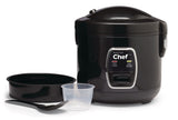 Deluxe Non-Stick Rice Cooker & Steamer, Black, 10 Cups