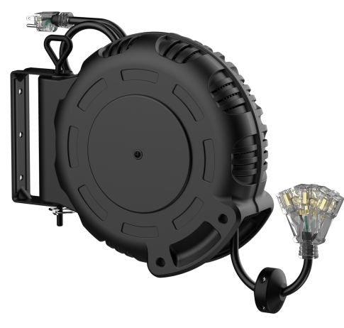 40-ft Retractable Black Extension Cord Reel with Swivel Mount E7613
