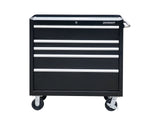 5-Drawer Powder-Coated Steel Tool Cabinet, Black, 36-in