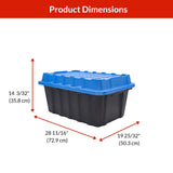 Heavy-Duty Polypropylene Tote with Domed Lid, 88-L
