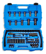 Socket Set, 122-pc, SAE/Metric, CRV, Black Steel Finish