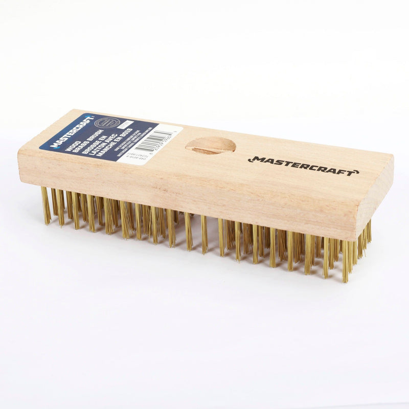 Wood & Brass Wire Block Brush Cleans/Removes Paint, Rust & Dirt From Metal I9487
