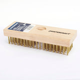 Wood & Brass Wire Block Brush Cleans/Removes Paint, Rust & Dirt From Metal
