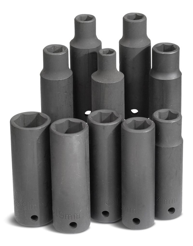 1/2-in Drive Deep Impact Socket Set, Metric, 10-pc K360