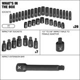 1/2-in Drive Professional Grade Impact Socket Set, 38-pc, CRMO