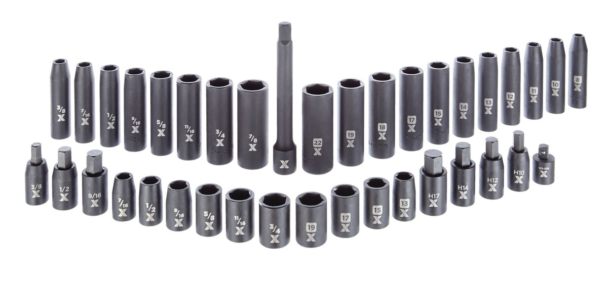 1/2-in Drive Professional Grade Impact Socket Set, 38-pc, CRMO