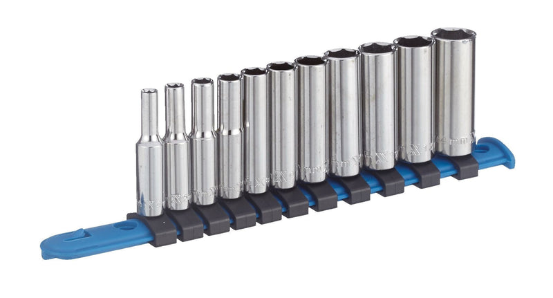 1/4-in Drive Deep Socket Set 11-pc, CRV, Nickel-Chrome Plating F2556