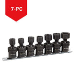 3/8-in Drive Swivel Impact Socket Set, 7-pc, SAE, CRMO