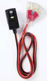 6-ft 14/3 Outdoor GFCI Extension Cord with 3 Grounded Outlets, Lighted End, Block/Red