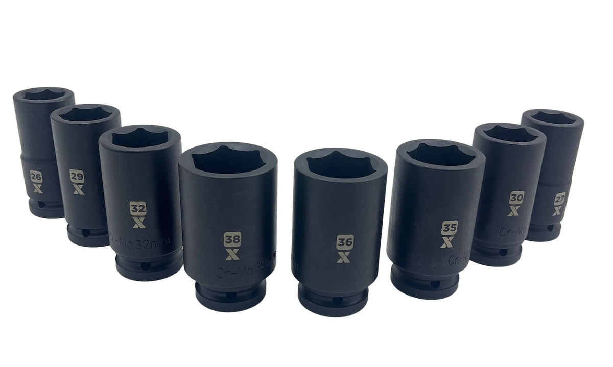 8 Piece 3/4" Deep Impact Socket Metric