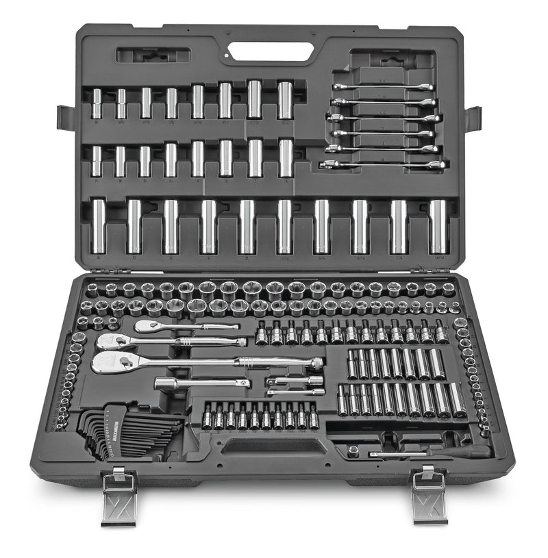 Professional Grade Socket Set, 224-pc, CRV, Nickel-Chrome Plating P258