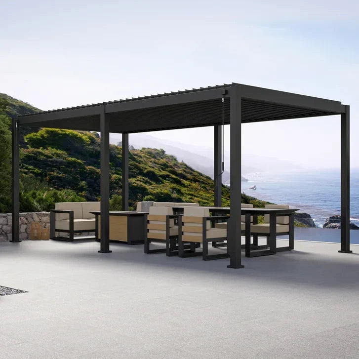 Mirador 10 ft. x 20 ft. Adjustable Louvered Aluminum Pergola L2169