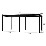 Mirador 10 ft. x 20 ft. Adjustable Louvered Aluminum Pergola