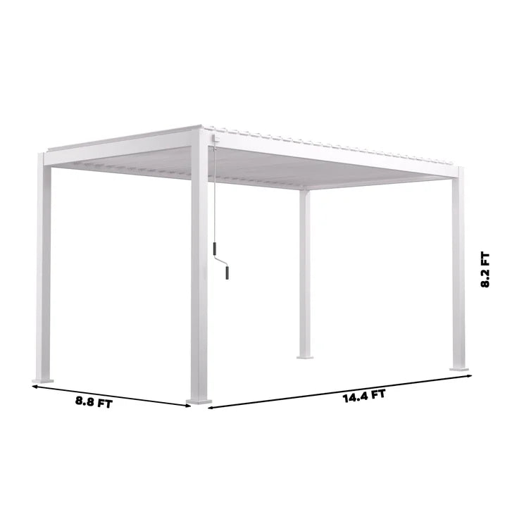 Mirador 8.8 ft. x 14.4 ft. Adjustable Louvered Aluminum Pergola K8429