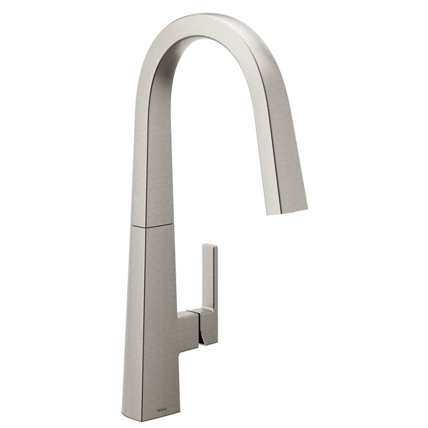 Nio U Single Handle High Arc Smart Pull Down Spot-Resist Sprayer Kitchen Faucet with Power Clean, Stainless Steel I4846