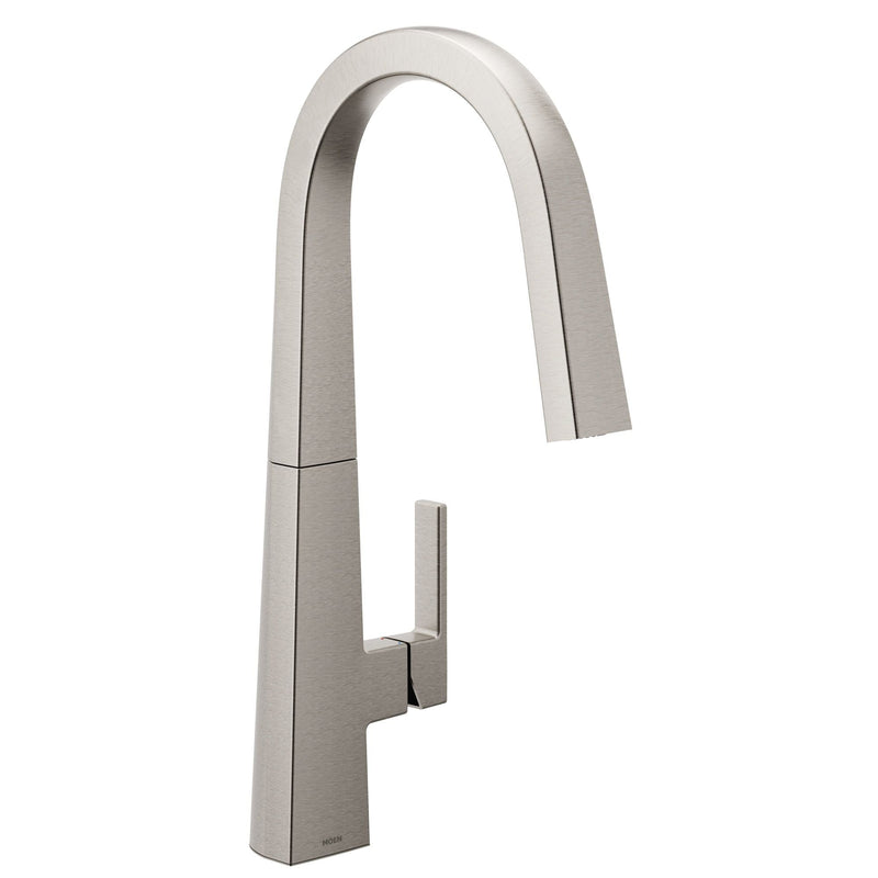 Nio U Single Handle High Arc Smart Pull Down Spot-Resist Sprayer Kitchen Faucet with Power Clean, Stainless Steel I4846
