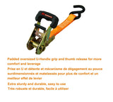 3,000-lb Padded Handle Ratchet Tie Down Straps, 1.25-in x 10-ft, 2-pk