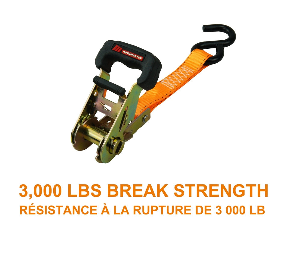 3,000-lb Padded Handle Ratchet Tie Down Straps, 1.25-in x 10-ft, 2-pk