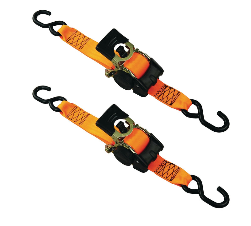 3,300-lb Retractable Heavy-Duty Ratchet Tie Down Straps, 2-in x 10-ft, 2-pk L5402