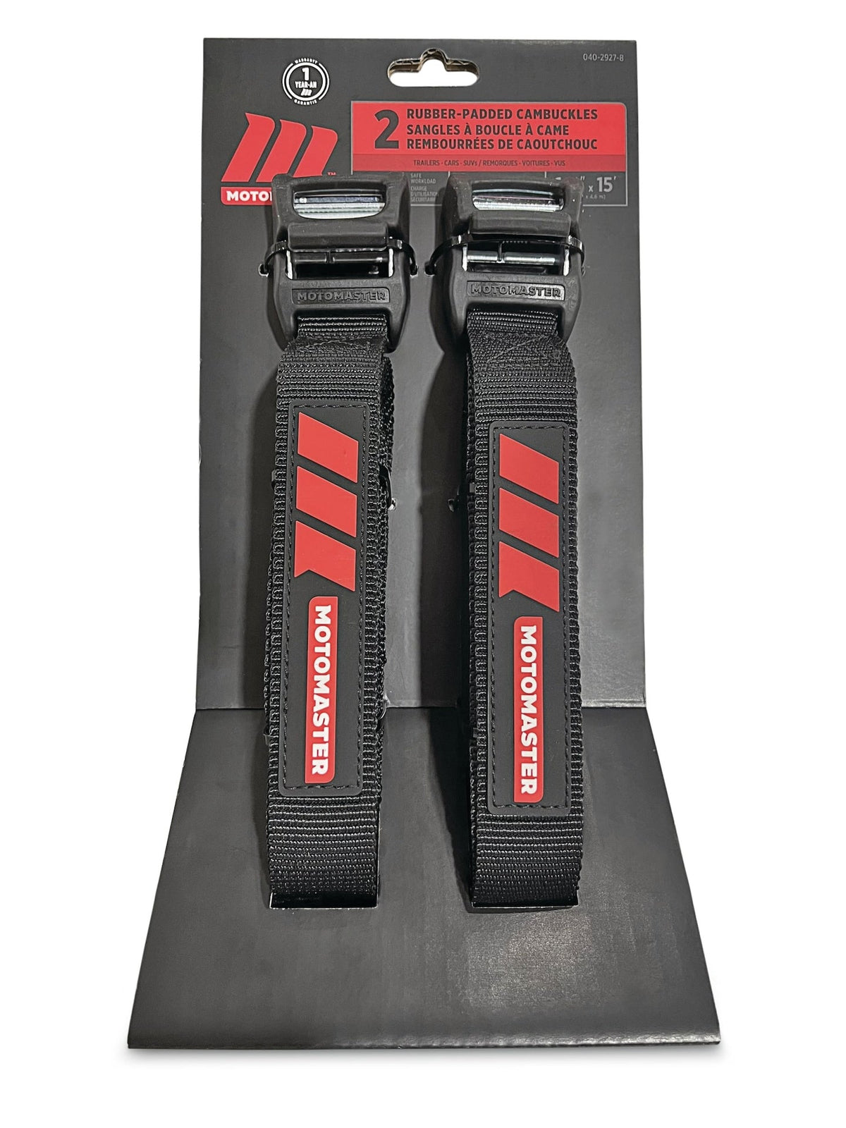 Rubber Padded Cam Buckle Tie Down Straps, 2-pk