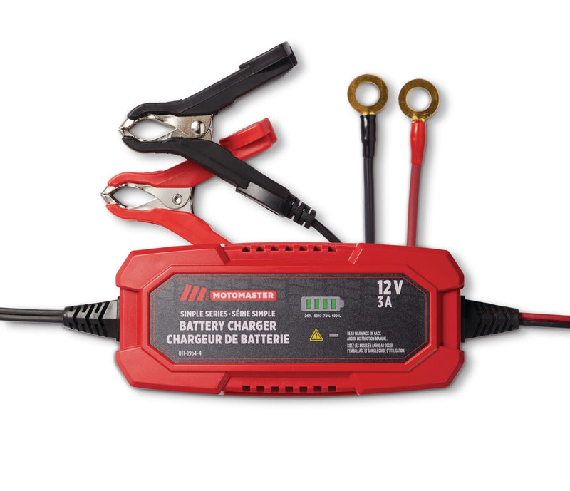 Simple Series Smart Battery Charger/Maintainer, Fully Automatic, 3-Amp, 12V T3676