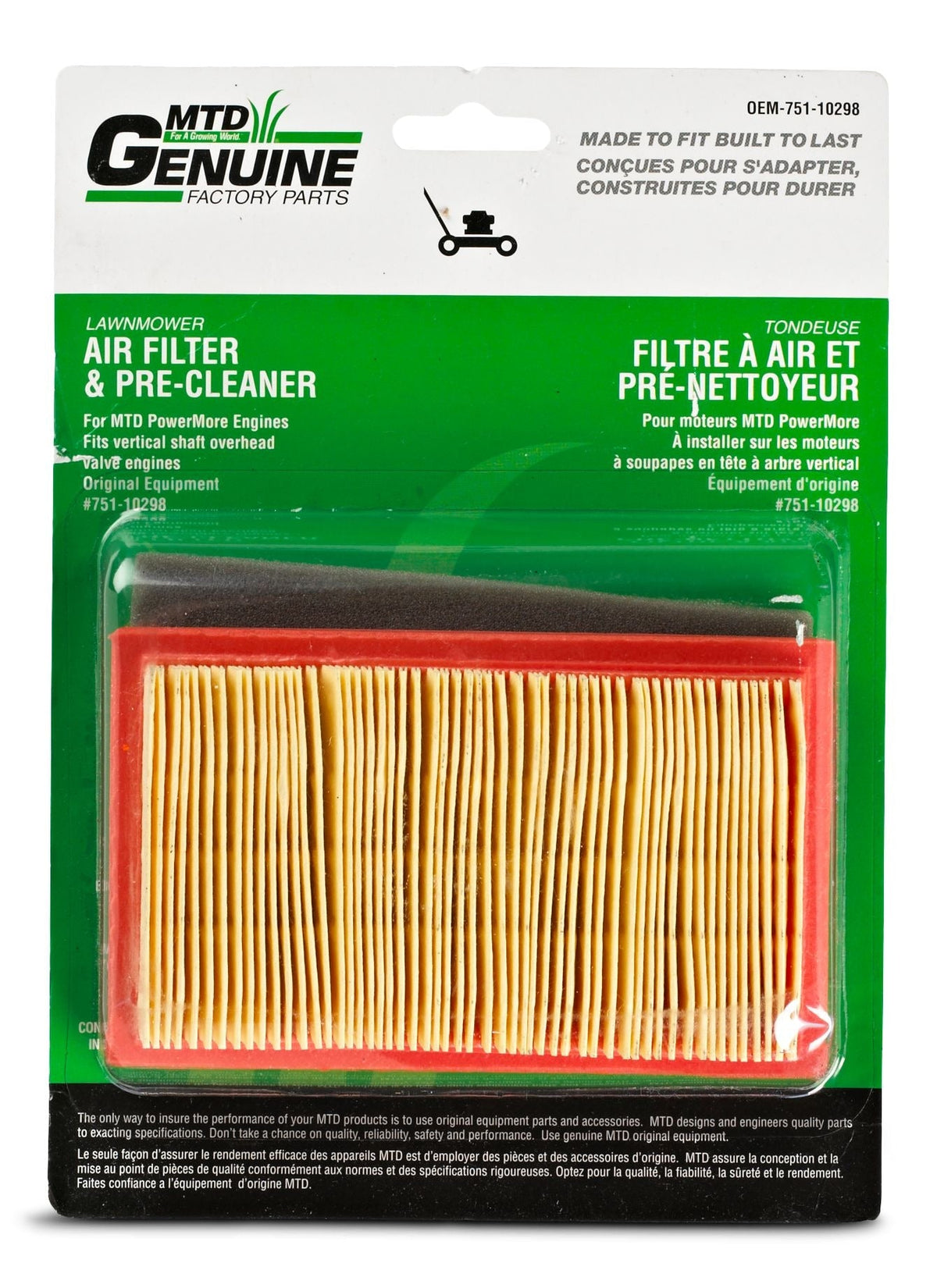 Lawn Mower Replacement Air Filter & Pre-Cleaner