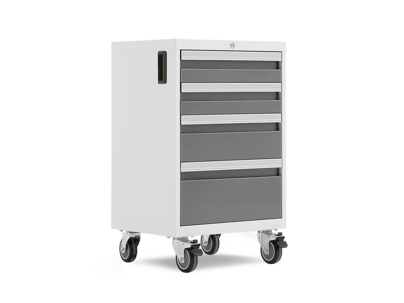 Bold 3.0 Series Lockable 4-Drawer Rolling Tool Cabinet, Fully-Welded, 600-lb Capacity, White/Platinum, 21-in T6905