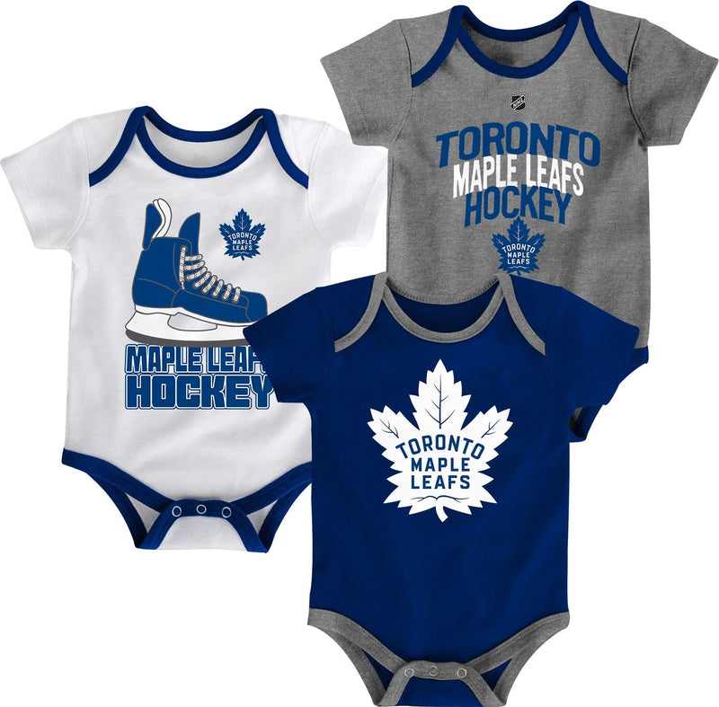 Infant/Baby Bodysuit Onesie, Blue/White/Grey, 3-pk G7605