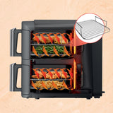 XL Multi-Rack Air Fryer with 2 Baskets & 6 Functions, 10-qt