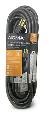 16/3 Extreme Cold Weather Outdoor Extension Cord with Lighted End, Flexible, Black