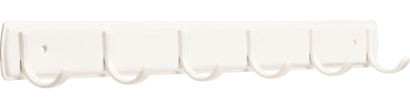 Steel 6-Hook Rail, White, 19-in V7274