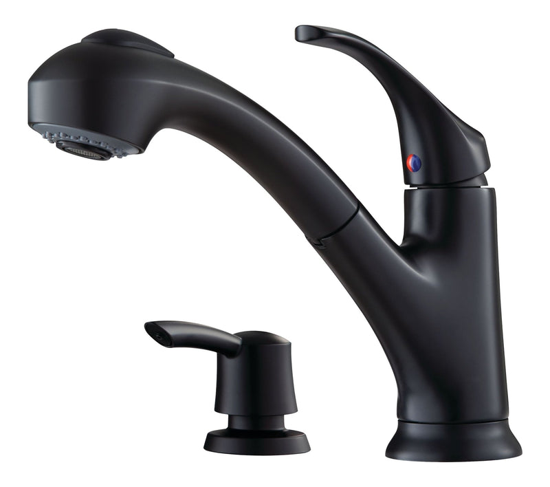 Shelton Matte Black Pull-Out Kitchen Faucet Q7372