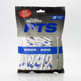 Professional Tee System ProLength Plus Wood Golf Tee, 3-1/4-in Blue on White, 135-pk