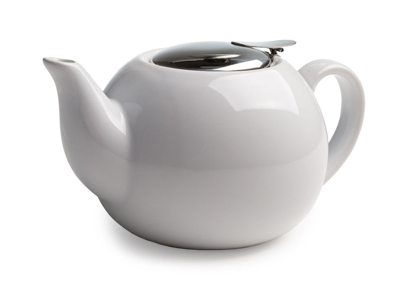 Ceramic Teapot with Stainless Steel Infuser, 0.71-L, White K131