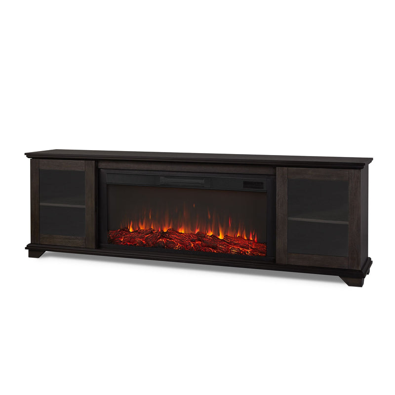 Benjamin Landscape Electric Fireplace TV Stand, 81-in, 1500W, Includes Remote Control, Weathered Wood C4540