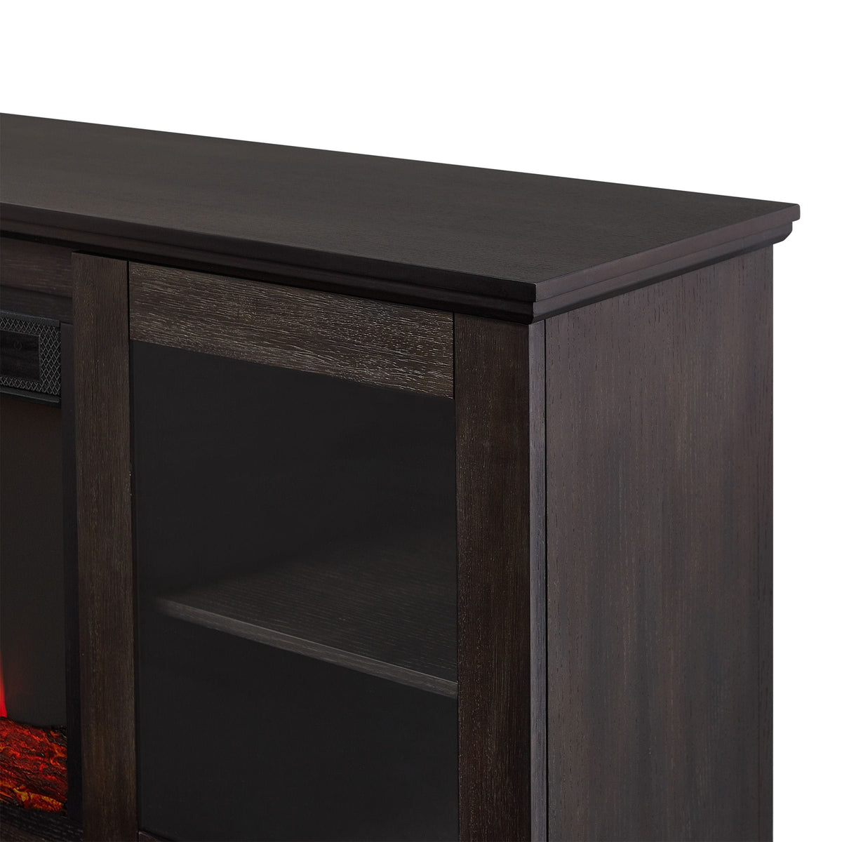 Benjamin Landscape Electric Fireplace TV Stand, 81-in, 1500W, Includes Remote Control, Weathered Wood